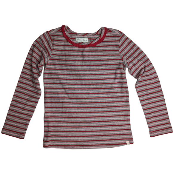 Girls Red Striped Long Sleeve T-shirt Top Shirt by Sovereign Code - Picture 1 of 6